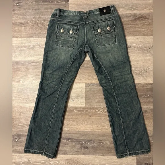 Antik Denim Jeans 38x33 Mens Blue Jeans Y2K Thrash USA Cotton Style MKK2995 - Picture 13 of 16